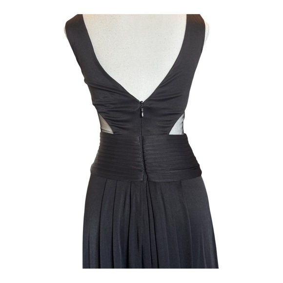 BCBGMAXAZRIA Magdalena Black Sheer Draped Jersey Gown Dress XXS Formal Maxi - Picture 7 of 15